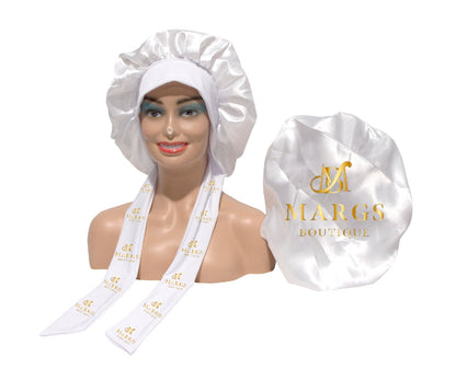 2 sides satin Bonnet with scarf.